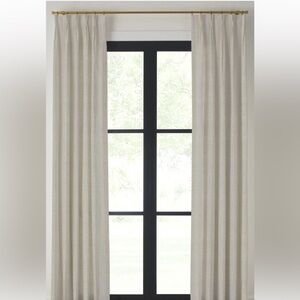 Pinch Pleat Sophisticated Cream Drapes Dark Linen